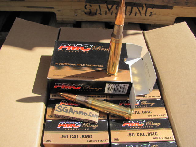 10 Round Box 50 Bmg Pmc Target 660 Grain Fmj M33 Ball Ammo 50a