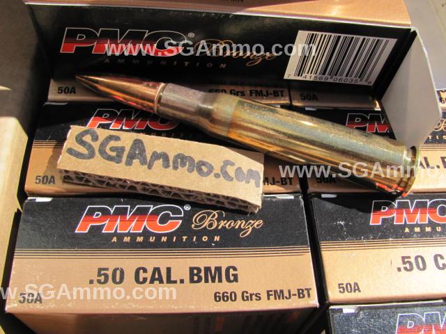 10 Round Box 50 Bmg Pmc Target 660 Grain Fmj M33 Ball Ammo 50a