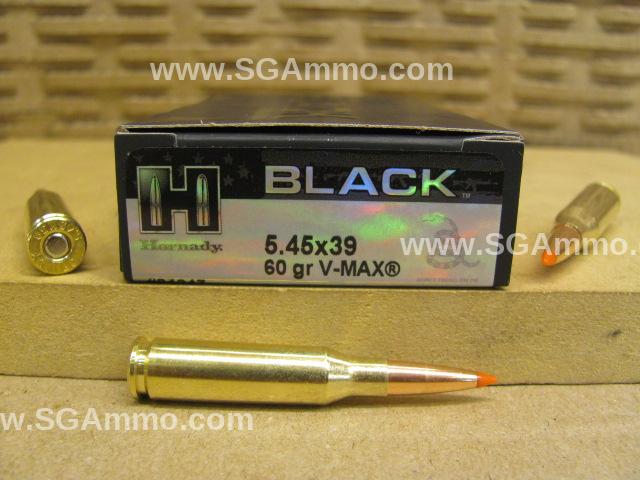 200 Round Case - 5.45x39mm 60 Grain V-Max Hornady Black Brass