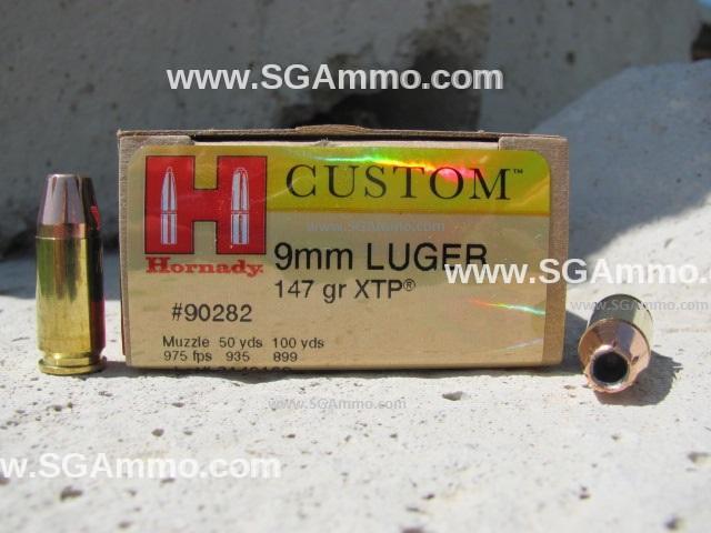 250 Round Case - 9mm Luger 147 Grain XTP Hollow Point Ammo by Hornady - 90282