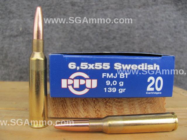 200 Round Case - 6.5x55 Swedish 139 Grain FMJ Prvi Partizan Ammo - PP6SWF