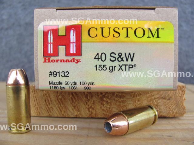 20 Round Box - 40 Cal SW Hornady 155 Grain XTP Ammo - 9132
