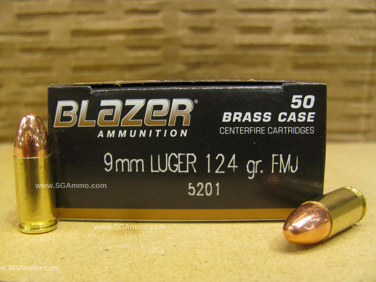 CCI Blazer Brass 9mm Luger Ammo - 1000 Rounds of 124 Grain FMJ