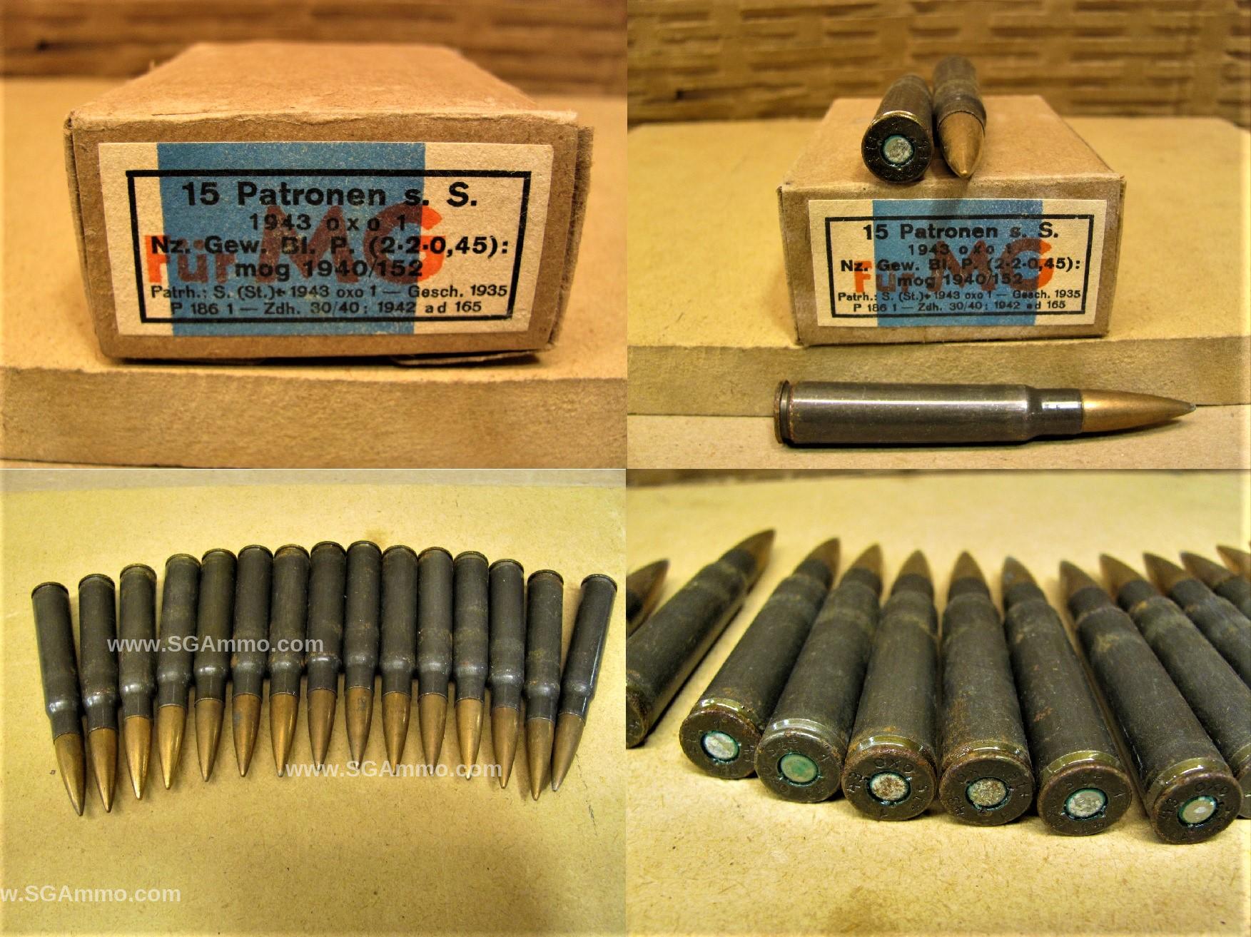 300 Round Pack - 8mm Mauser Patronen S.S. Ball Steel Case WWII Vintage German Ammo For Collector Purposes - Read Description - Sold As-is