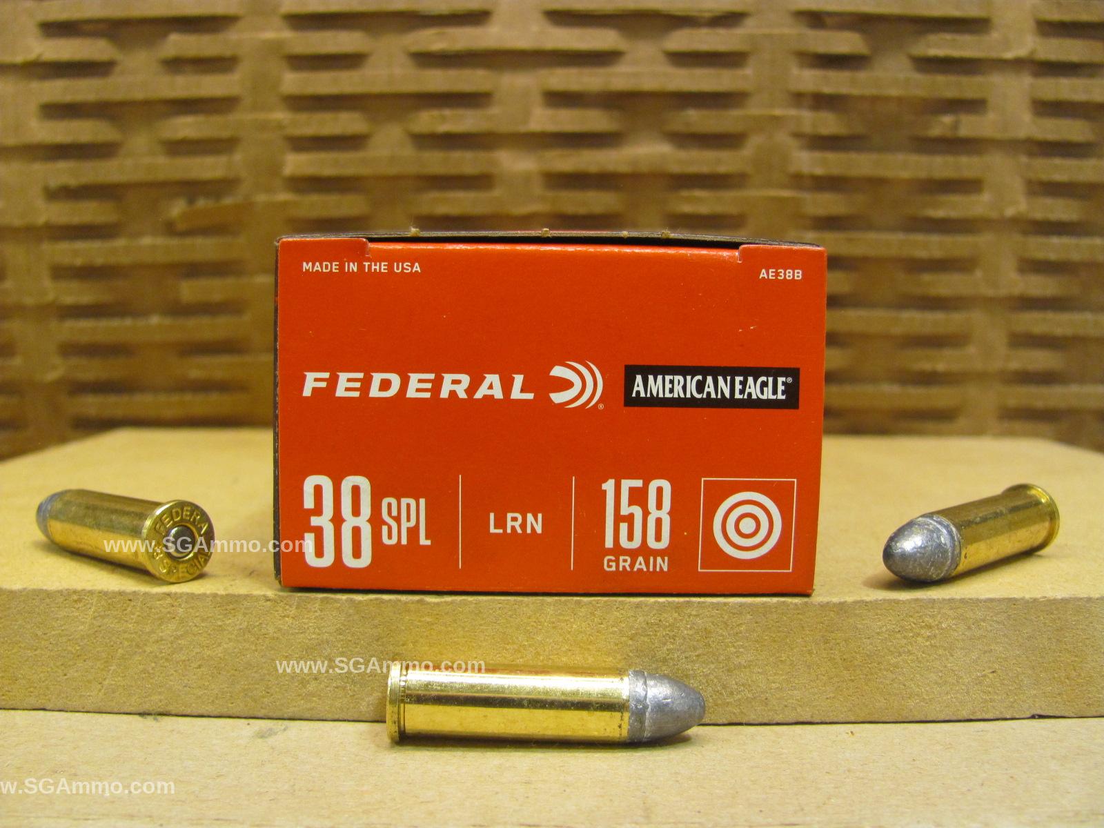 1000 Round Case - 38 Special Federal American Eagle 158 Grain Lead Round Nose Ammo - AE38B