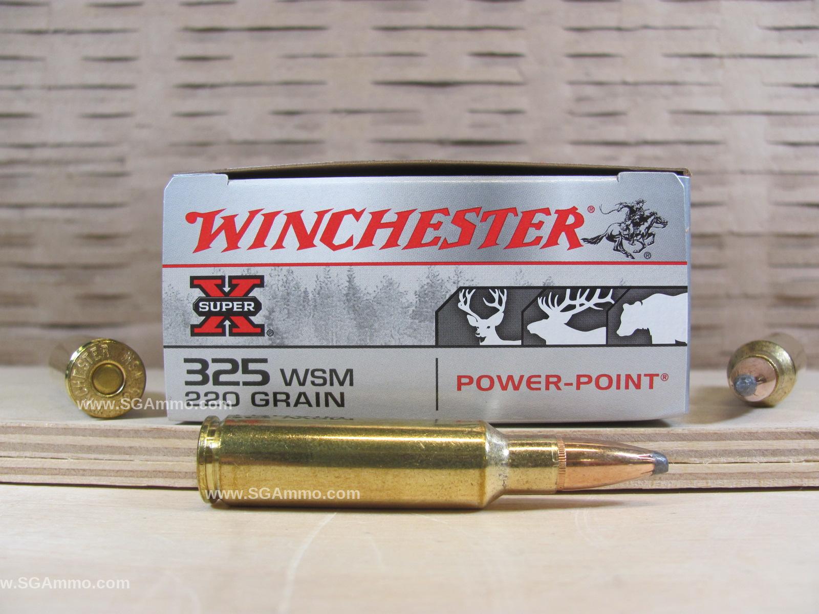 20 Round Box - 325 WSM 220 Grain Winchester Power Point Ammo - X325WSM