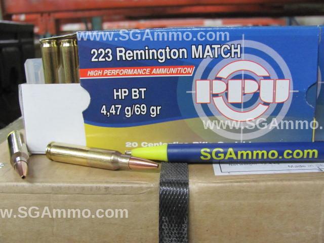 1000 Round Case - 223 Rem 69 Grain HPBT Match Prvi Partizan Ammo - PP57 or PPM2231