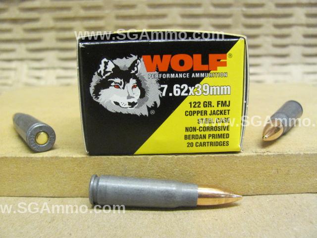 1000 Round Case - Wolf 7.62x39 122 Grain FMJ Copper Jacket Ammo Made by UCW