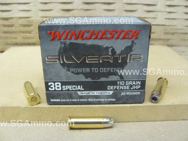 200 Round Case - 38 Special 110 Grain Defense JHP Winchester Silvertip Ammo - W38ST