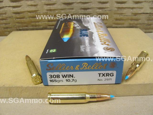 20 Round Box - 308 Win 165 Grain TXRG Sellier Bellot Exergy Ammo - SB308XA 