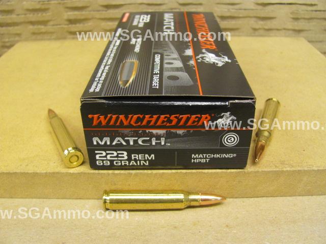 200 Round Case - 223 Rem 69 Grain Matchking Hollow Point BT Winchester Ammo - S223M2
