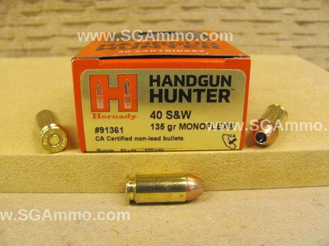 20 Round Box - 40 SW 135 Grain Monoflex Hornady Handgun Hunter Ammo - 91361