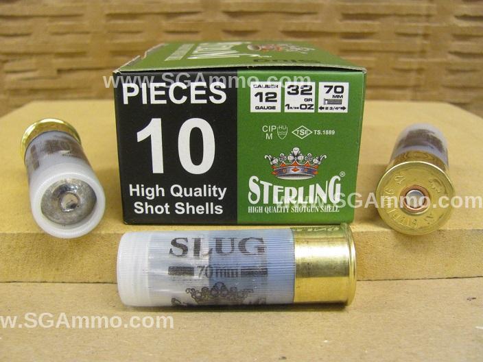 10 Round Box - 12 Gauge 2.75 Inch Rifled Slug Big Game Turkish Ammo Made by Sterling
