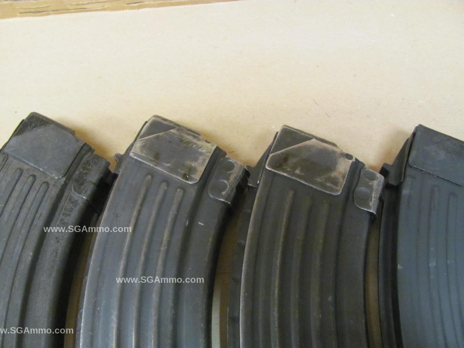 5 x 30 Round AK-47 Mags in Vinyl Pouch - Used Condition Fair to Excellent - Sold AS-IS - Hungarian Military Surplus Steel Magazines