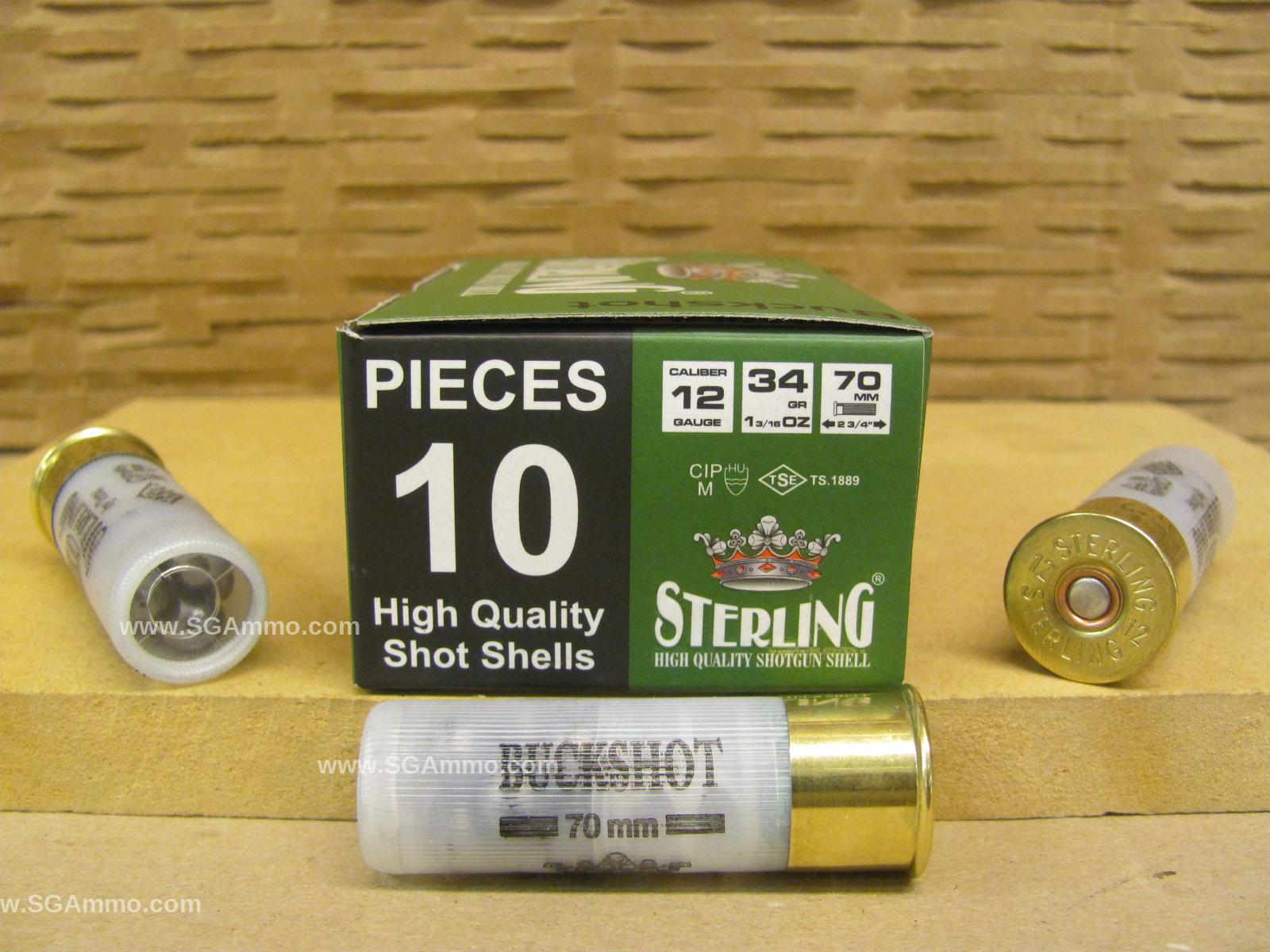 200 Round Can - 12 Gauge 2-3/4 Inch 9 Pellet 00 Buckshot Ammo Made by Sterling in Turkey in Used Military M2A1 or M2A2 Metal Canister