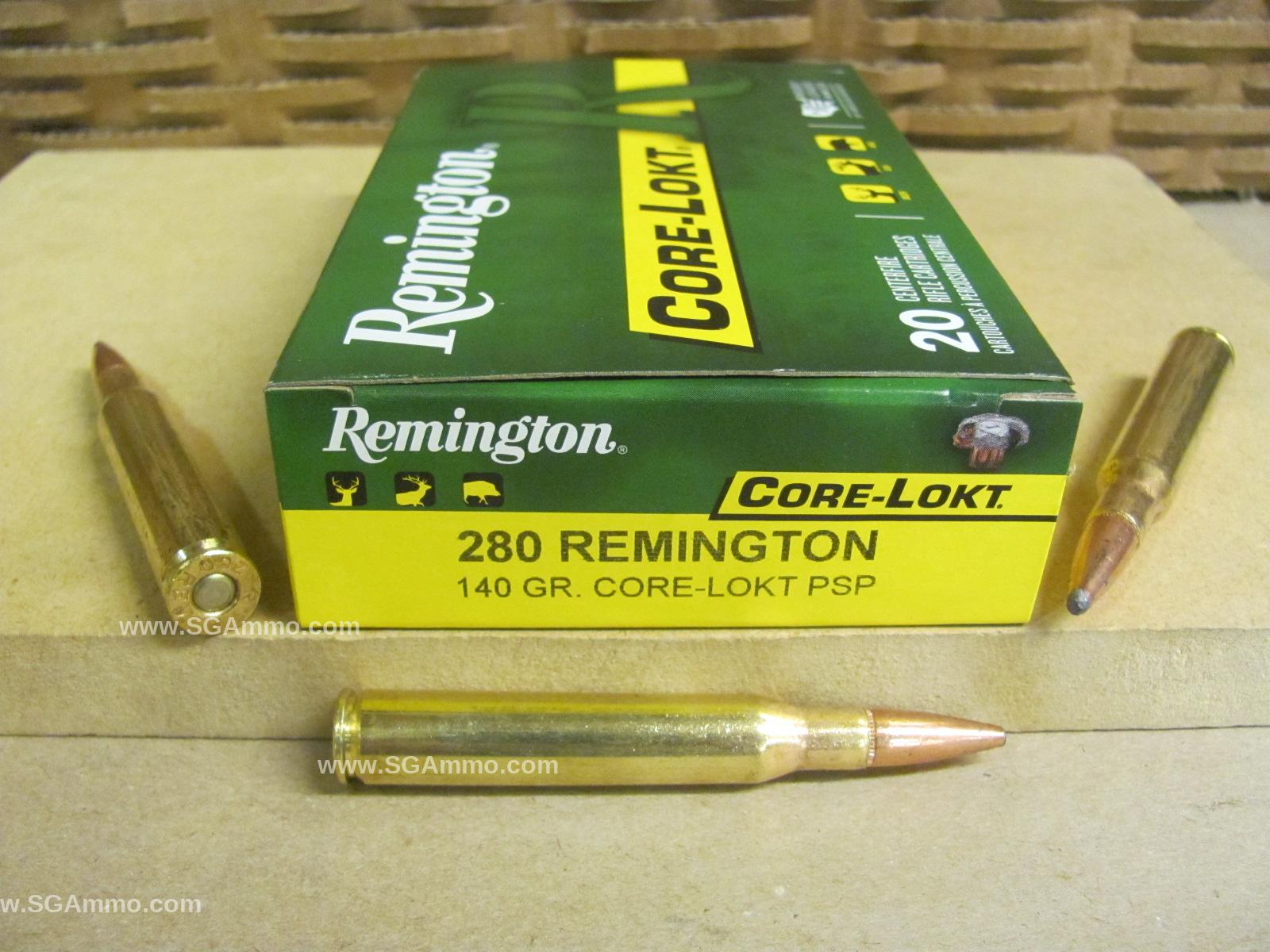 20 Round Box - 280 Rem 140 Grain Pointed Soft Point Core-Lokt Remington Ammo - R280R3