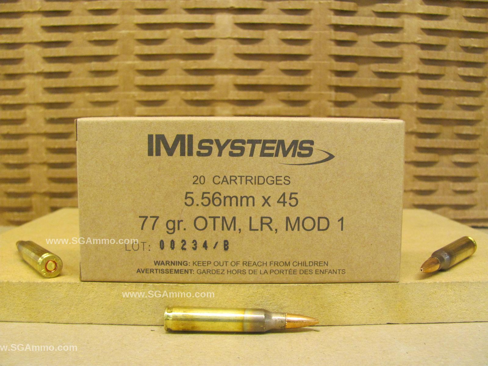 20 Round Box - 5.56mm 77 Grain SMK OTM LR MOD-1 Razorcore IMI Ammo Made by Israel Military Industries