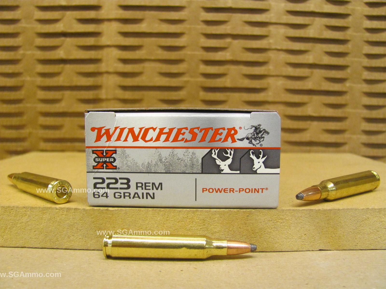 200 Round Case - 223 Remington 64 Grain Power-Point Winchester Ammo - X223R2