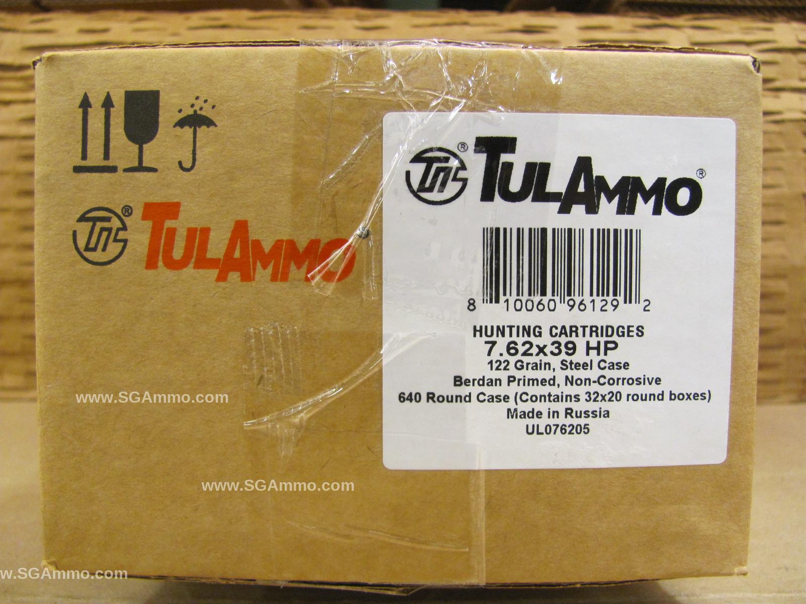 640 Round Sealed Can - 7.62x39 122 Grain Hollow Point Tula Ammo - UL076205