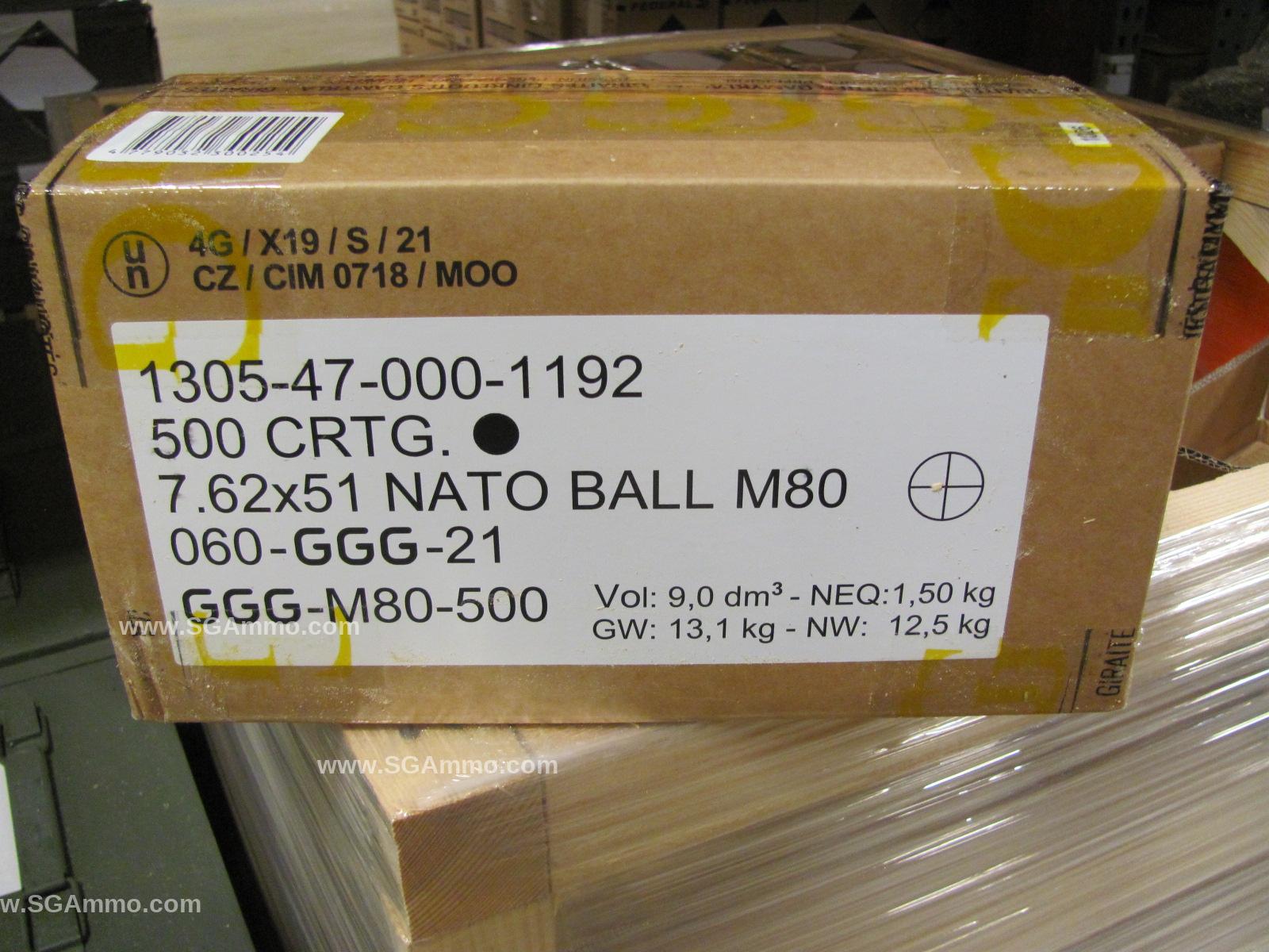 20 Round Box - 7.62x51 NATO Spec 147 Grain FMJ Ball Ammo - New Production Ammunition made by GGG in Lithuania