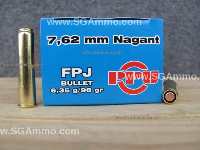 50 Round Box - 7.62x38R Nagant Revolver 98 Grain FPJ Prvi Partizan Ammo - PPR71 or PPH762N
