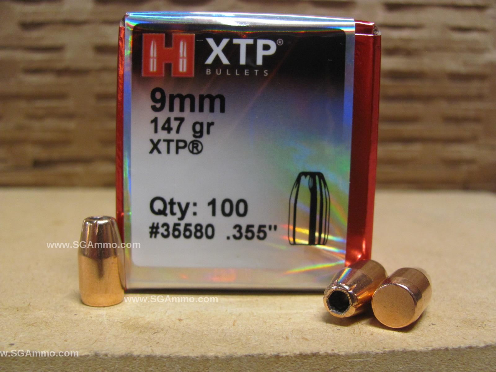 100 Count Box - 9mm 147 Grain XTP Projectile For Handloading .355