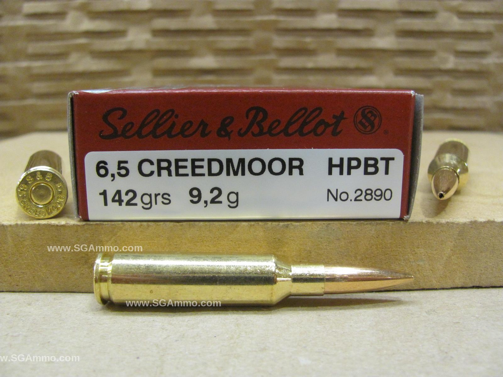 20 Round Box - 6.5 Creedmoor 142 Grain Hollow Point HPBT Sellier Bellot Precision Ammo - SB65E