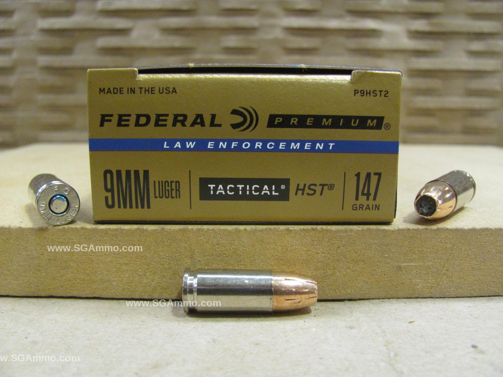 50 Round Box  - 9mm Luger Federal HST 147 Grain Hollow Point LE Ammo P9HST2