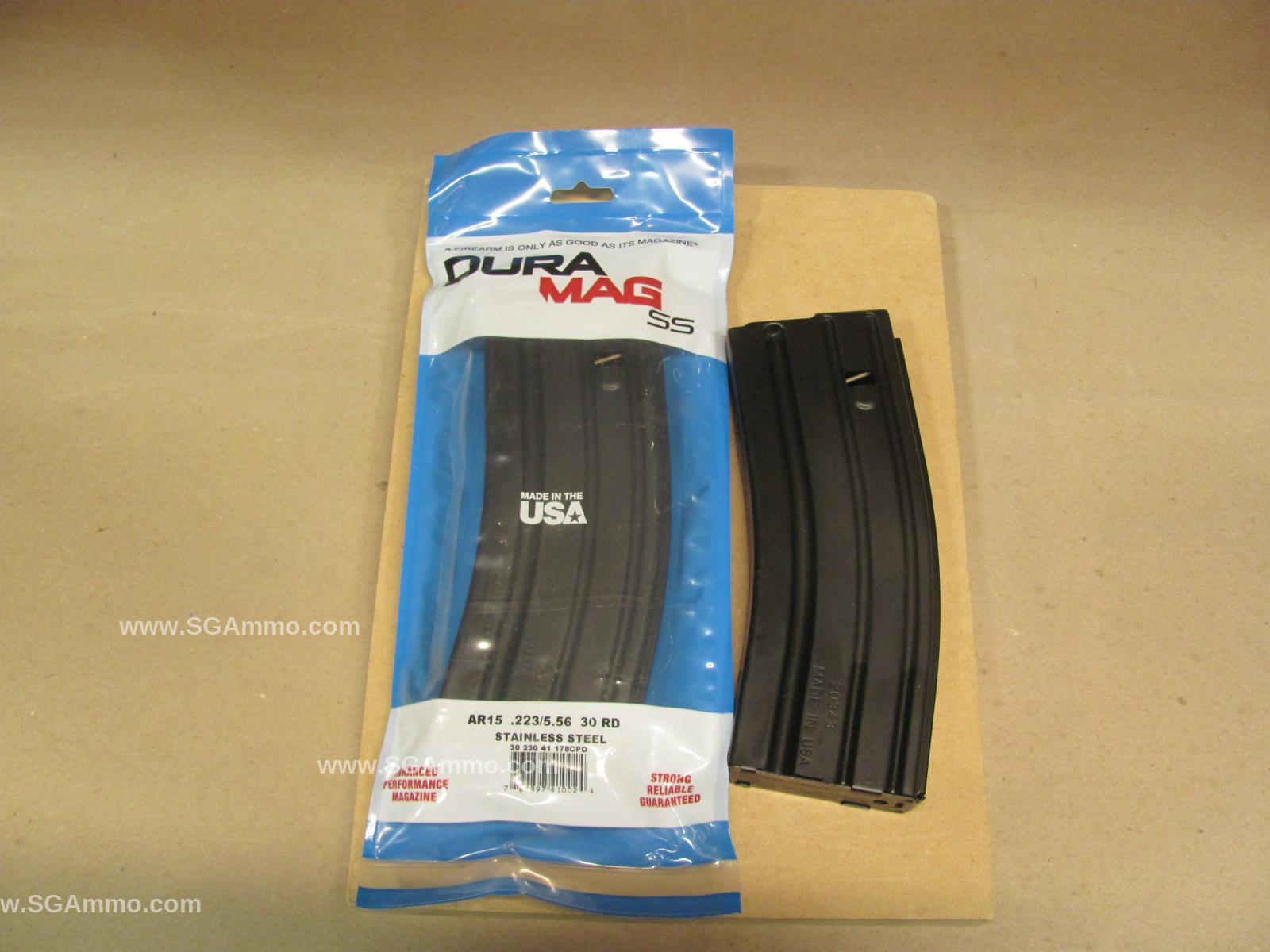 30 Round Mag - AR-15 223 / 5.56mm C-products Duramag Black With Stainless Steel Body - Anti Tilt Follower