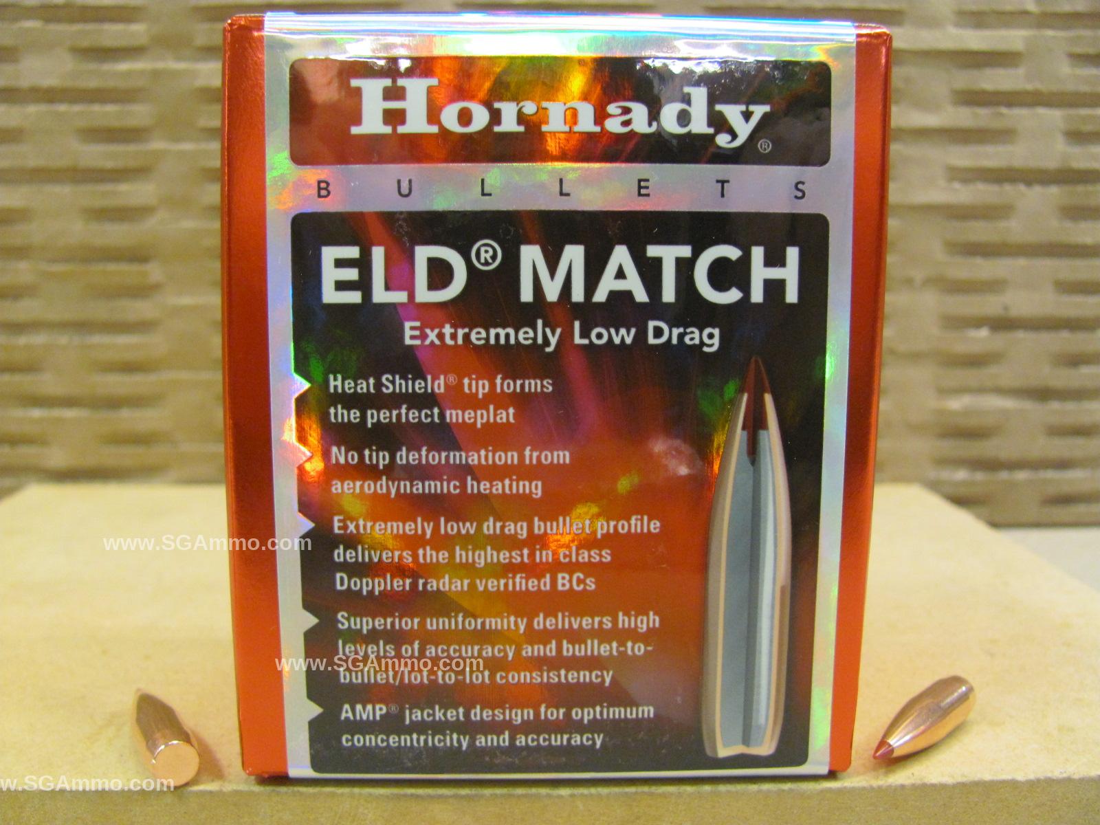 100 Count Box - 30 Cal 155 Grain ELD Match Projectile For Handloading .308