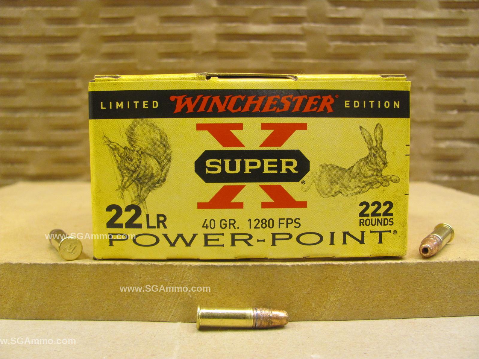 2220 Round Case - 22LR 40 Grain Winchester Super X Power Point Ammo - X22LRPPB