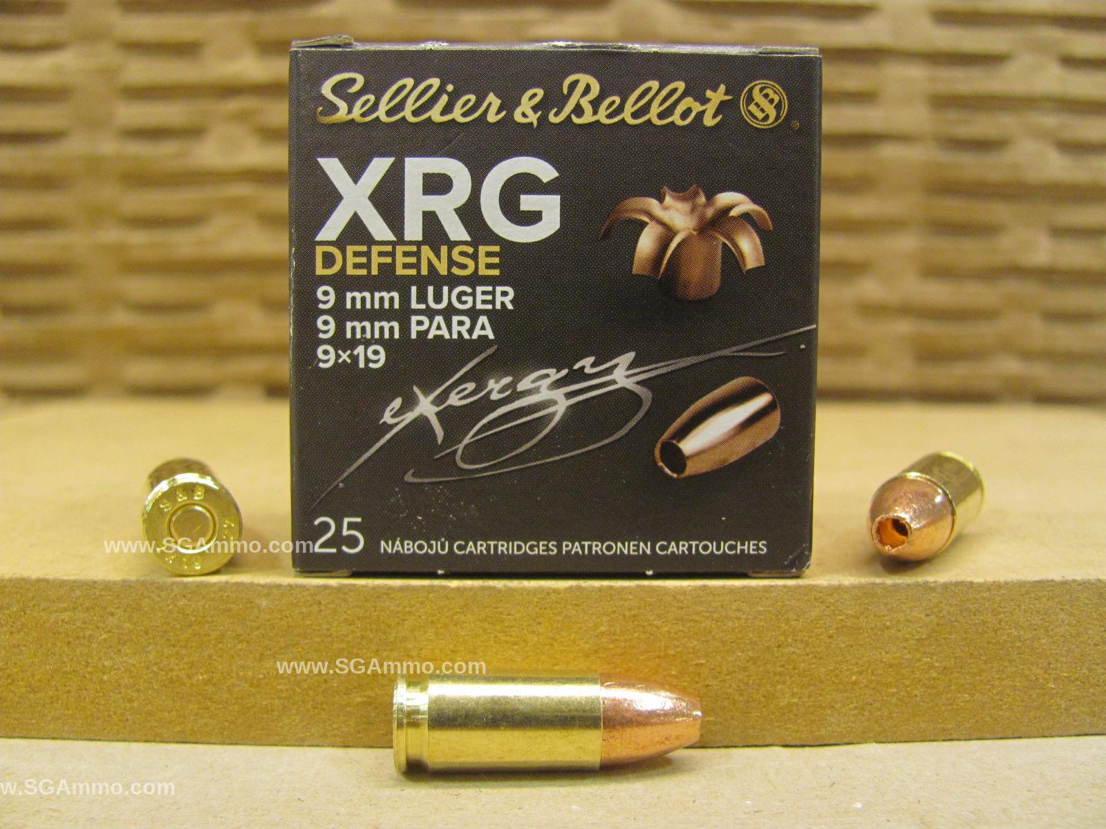 1000 Round Case - 9mm Luger 100 Grain Sellier Bellot XRG Hollow Point Defense Ammo - SB9XA