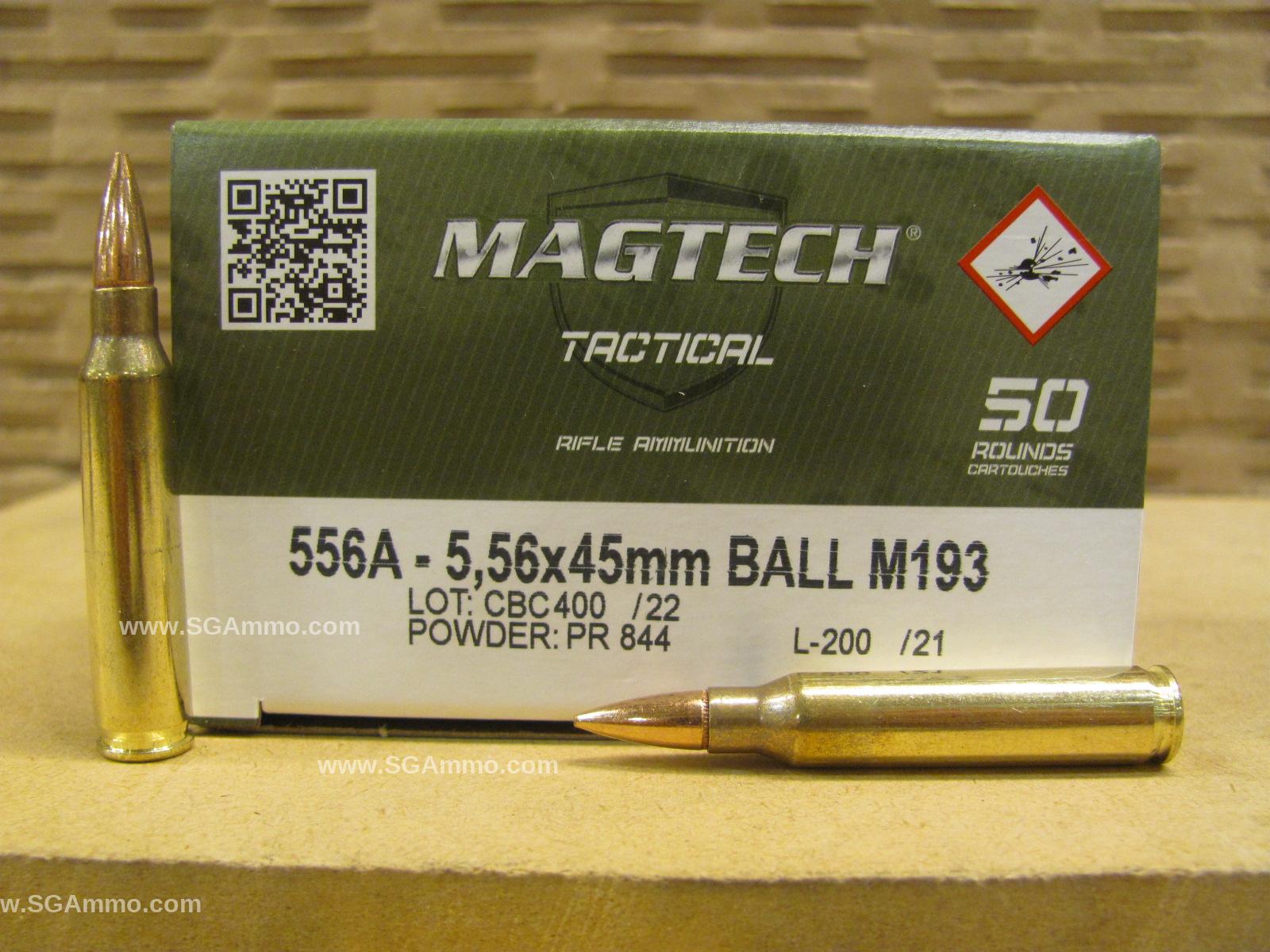 1000 Round Case - 5.56mm 55 Grain FMJ M193 Ball Ammo by Magtech - 556A