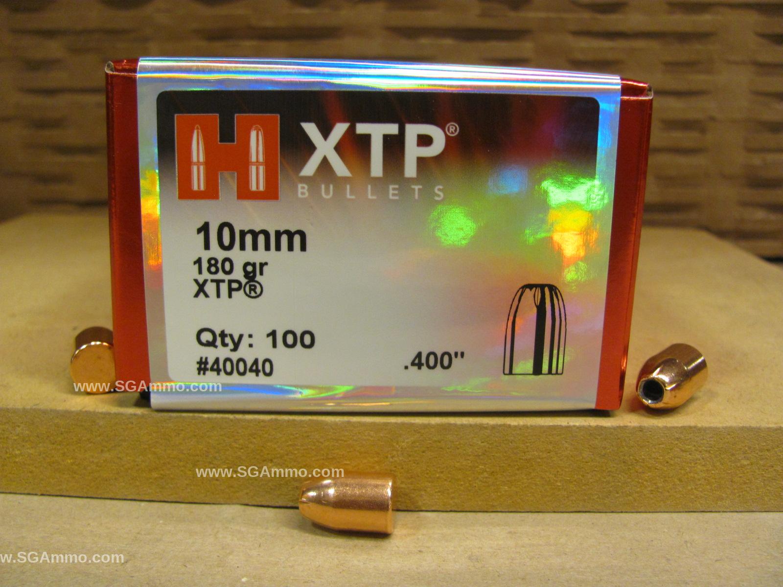 100 Count Box - 10mm 180 Grain XTP Projectile For Handloading .400
