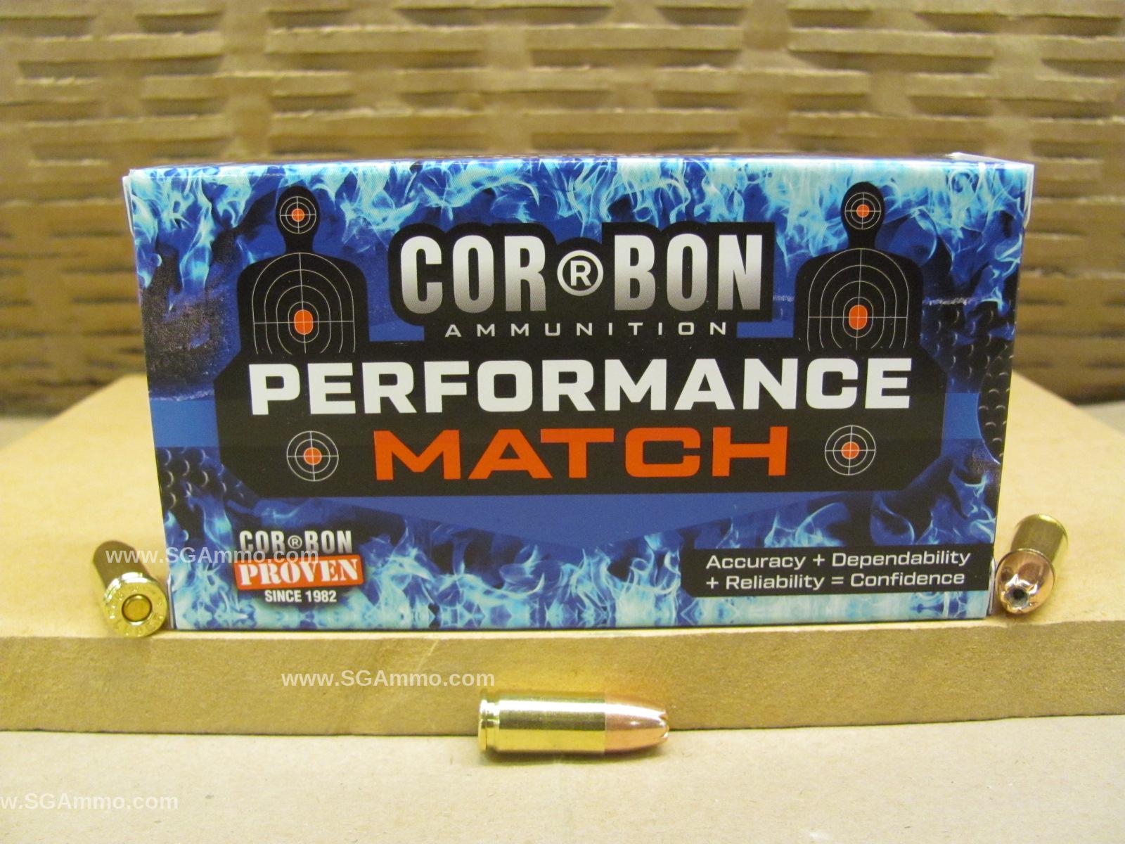 50 Round Box - 9mm Luger 147 Grain Jacketed Hollow Point Subsonic Corbon Performance Match Ammo - PM09S14750