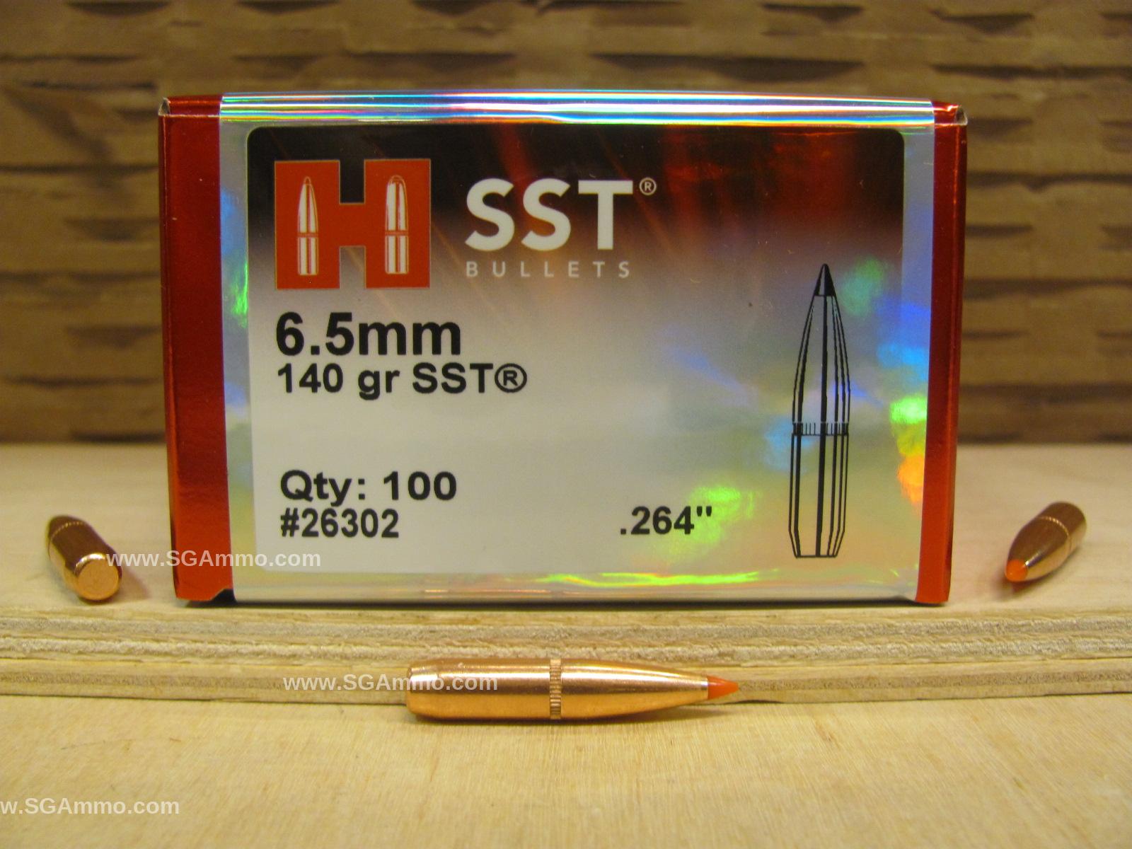 100 Count Box - 6.5mm 140 Grain SST Projectile For Handloading .264