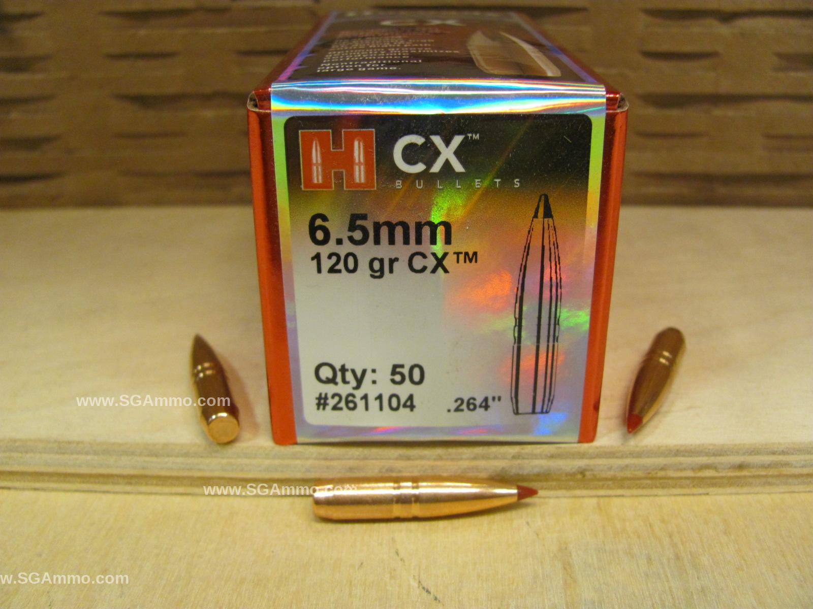 50 Count Box - 6.5mm 120 Grain CX Projectile For Handloading .264