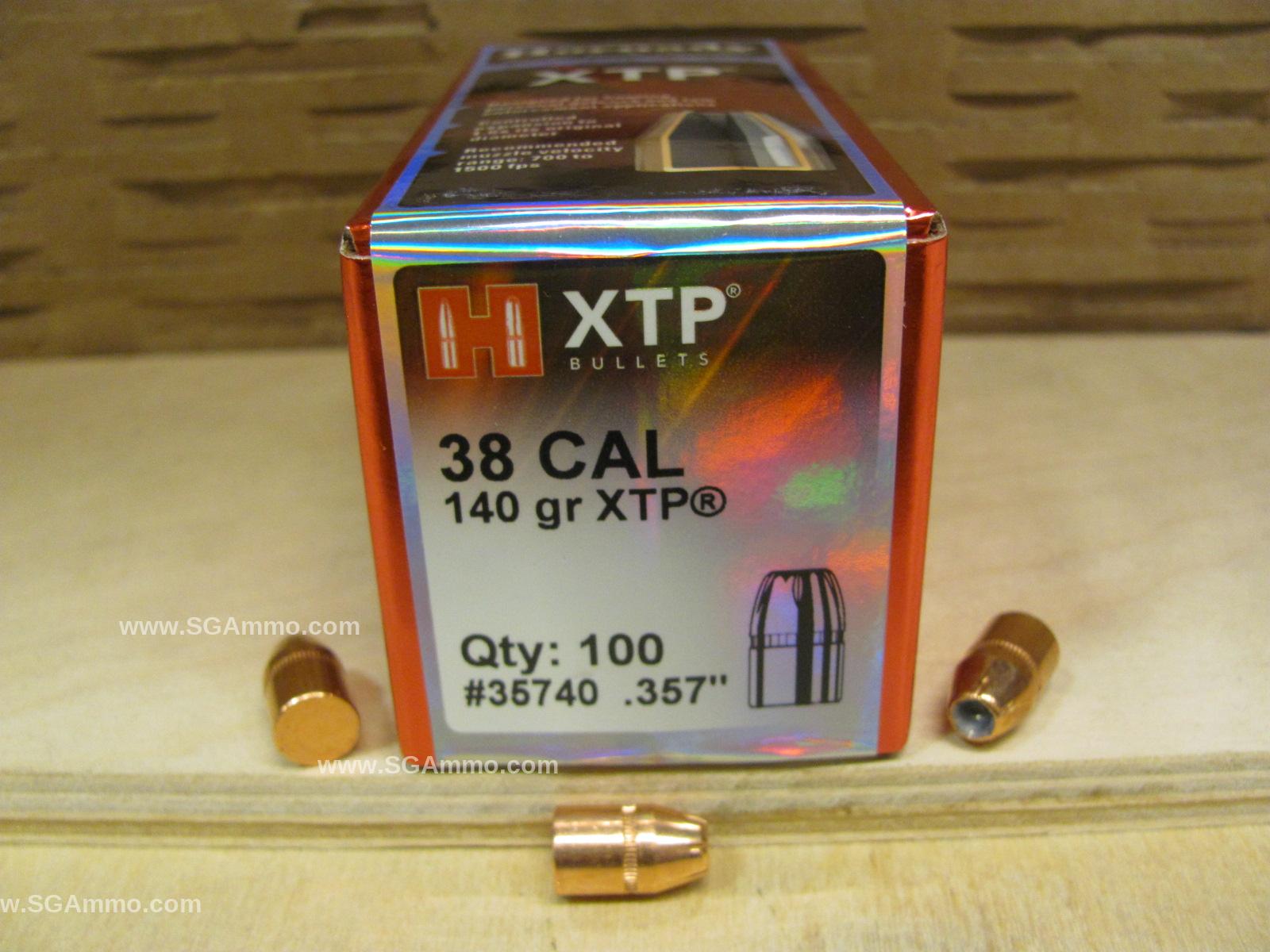 100 Count Box - 38 Cal 140 Grain XTP Projectile For Handloading .357