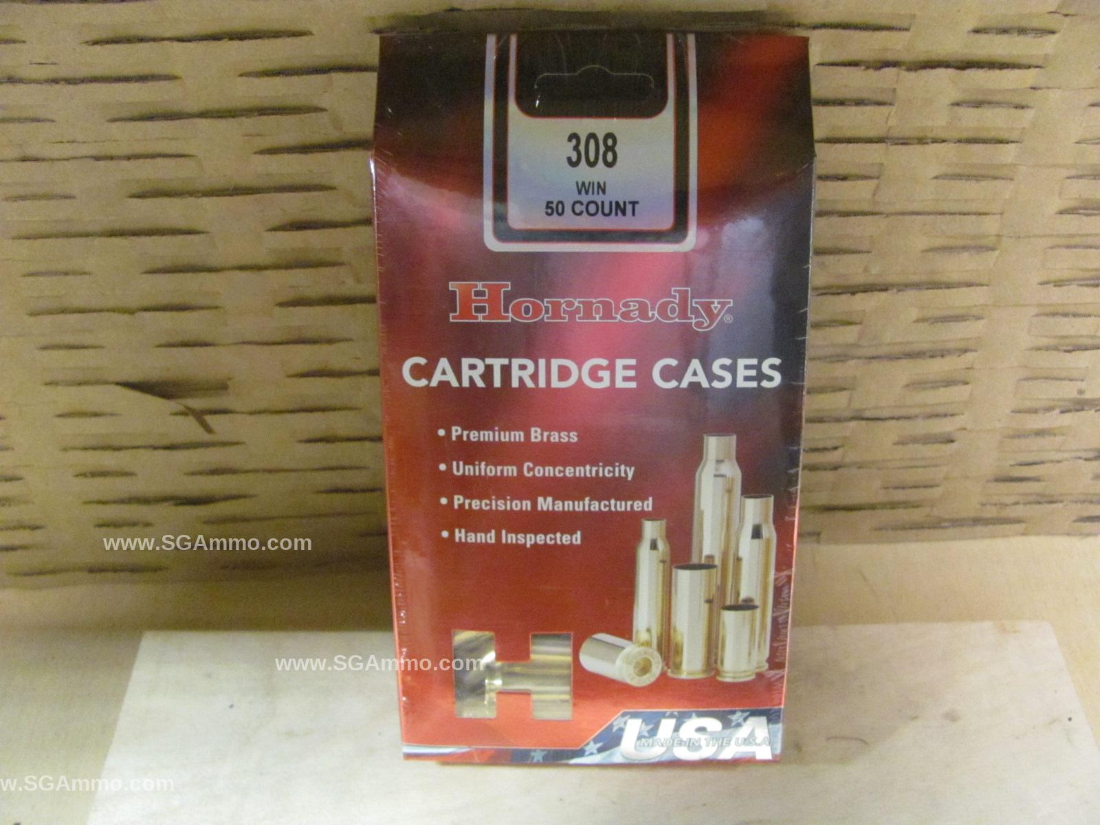 50 Count Box - 308 Win Match Unprimed Brass For Handloading by Hornady - 8661