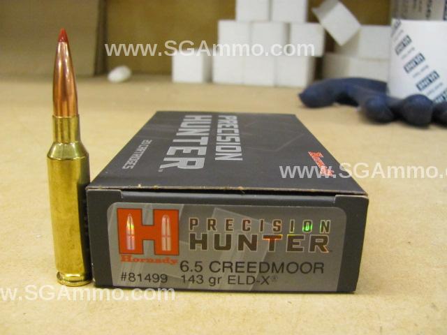 20 Round Box - 6.5 Creedmoor 143 Grain ELD-X Hornady Precision Hunter Ammo - 81499