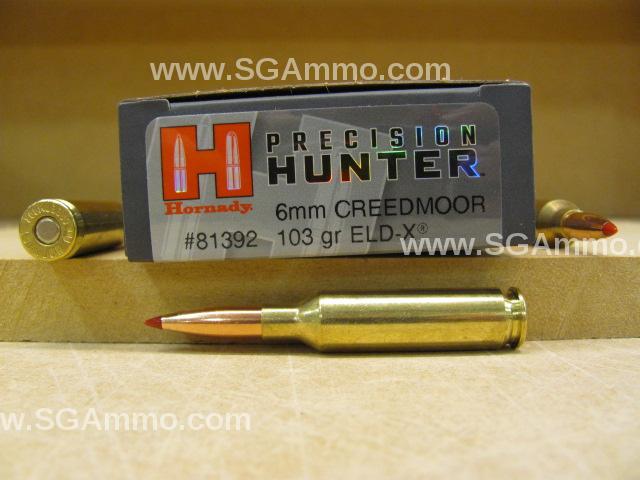 200 Round Case - 6mm Creedmoor 103 Grain ELD-X Hornady Precision Hunter Ammo - 81392