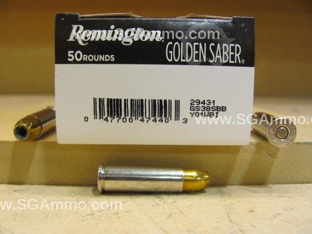 50 Round Box - 38 Special +P Remington Golden Saber 125 Grain BJHP Hollow Point Ammo - GS38SBB