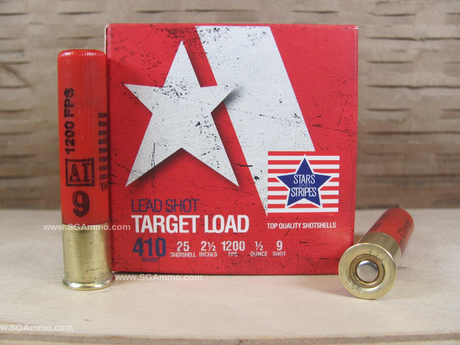 25 Round Box - 410 Gauge 2.5 Inch 1/2 Ounce 9 Shot Stars and