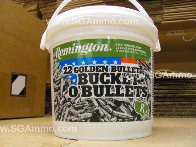 1400 Round Bucket O Bullets - 22 LR 1280 FPS 36 Grain Plated Hollow Point Remington Ammo - 1622B