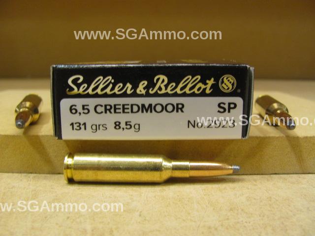 500 Round Case - 6.5 Creedmoor 131 Grain Soft Point Ammo by Sellier Bellot - SB65B