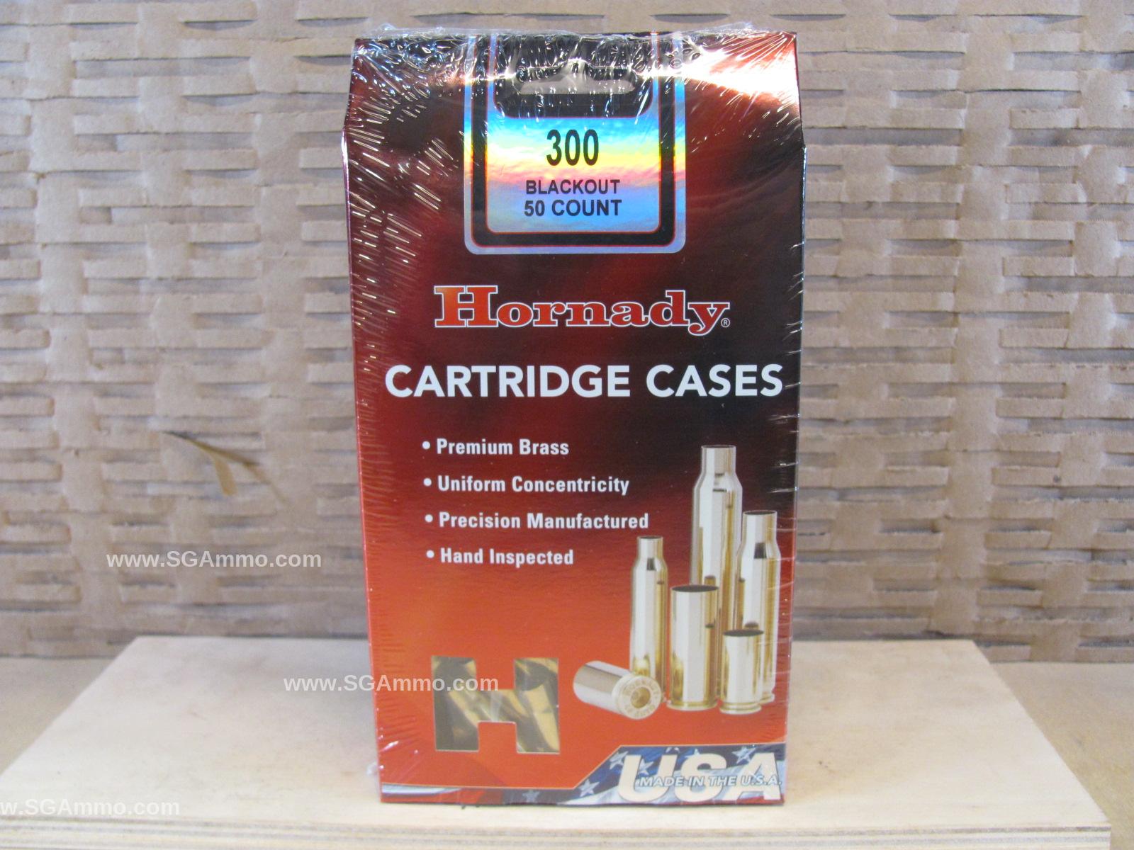 50 Count Box - 300 Blackout Unprimed Brass For Handloading by Hornady - 86751