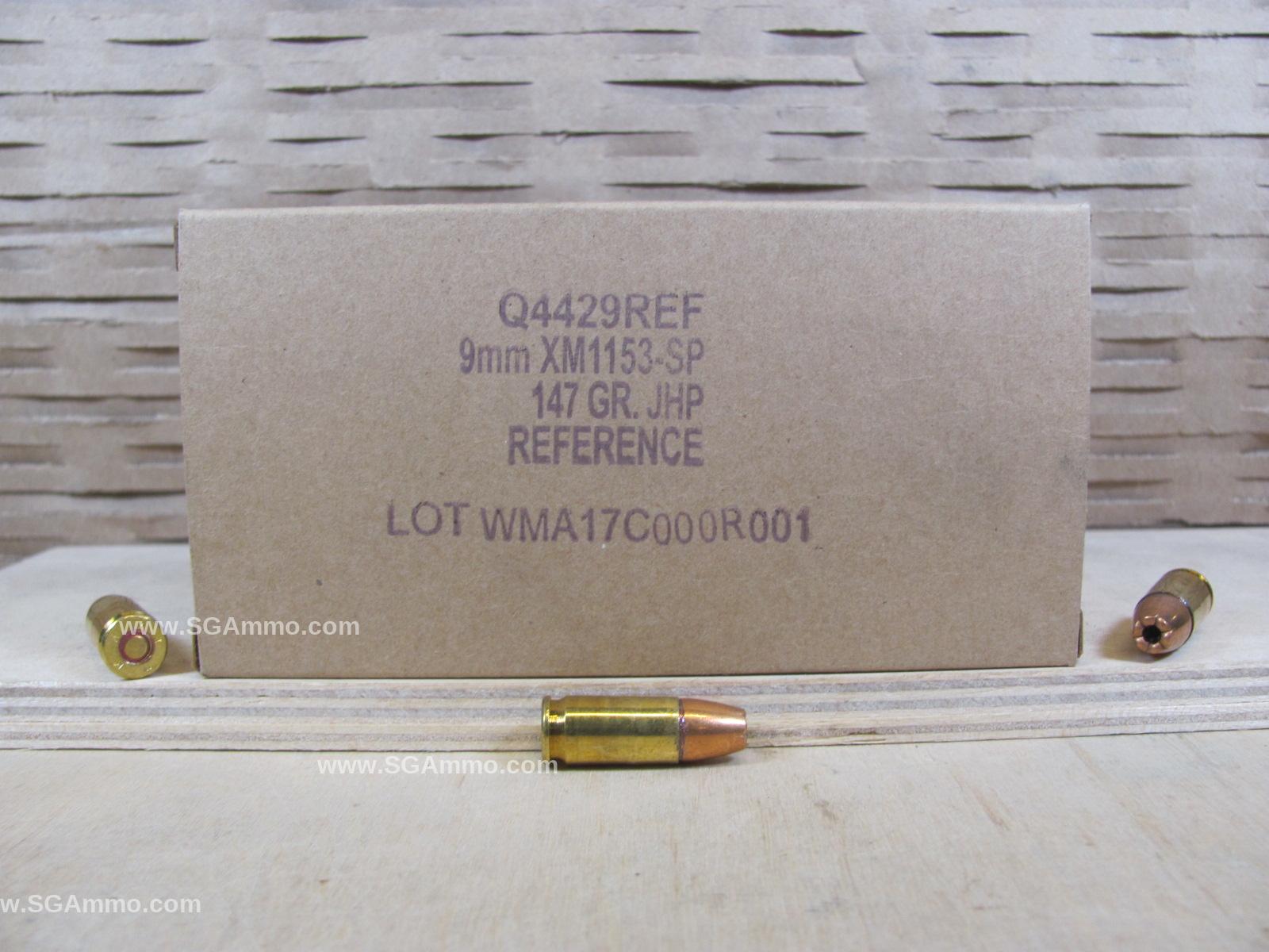 500 Round Case - 9mm 147 Grain JHP XM1153-SP Winchester Reference Ammo - Q4429REF