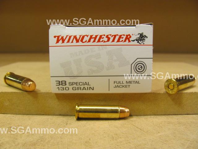 50 Round Box - 38 Special Winchester 130 Grain FMJ Ammo - Q4171