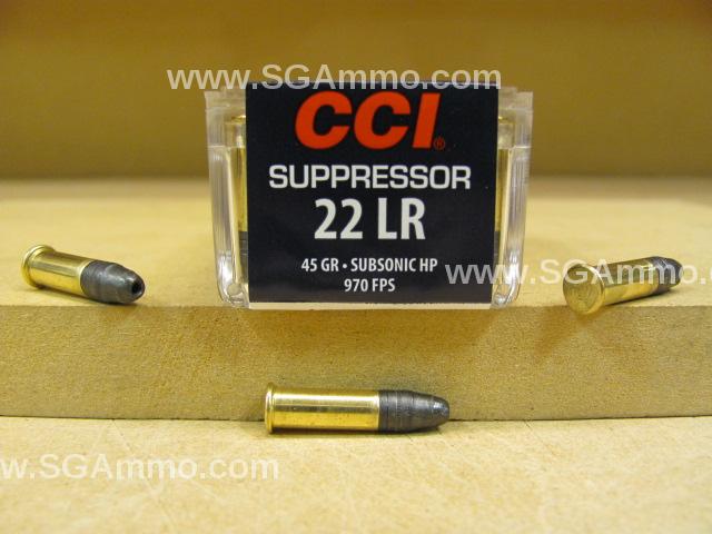 500 Round Brick - CCI 22 LR Suppressor Subsonic 45 Grain Lead Hollow Point Ammo - Load Number 957
