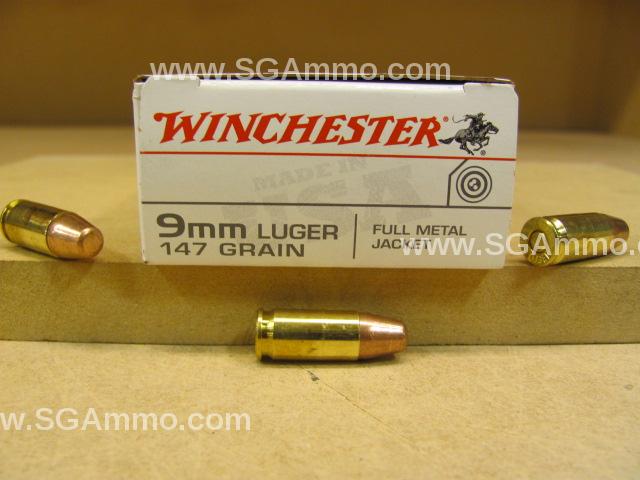 500 Round Case - 9mm Luger 147 Grain FMJ TCMC Winchester Ammo - USA9MM1